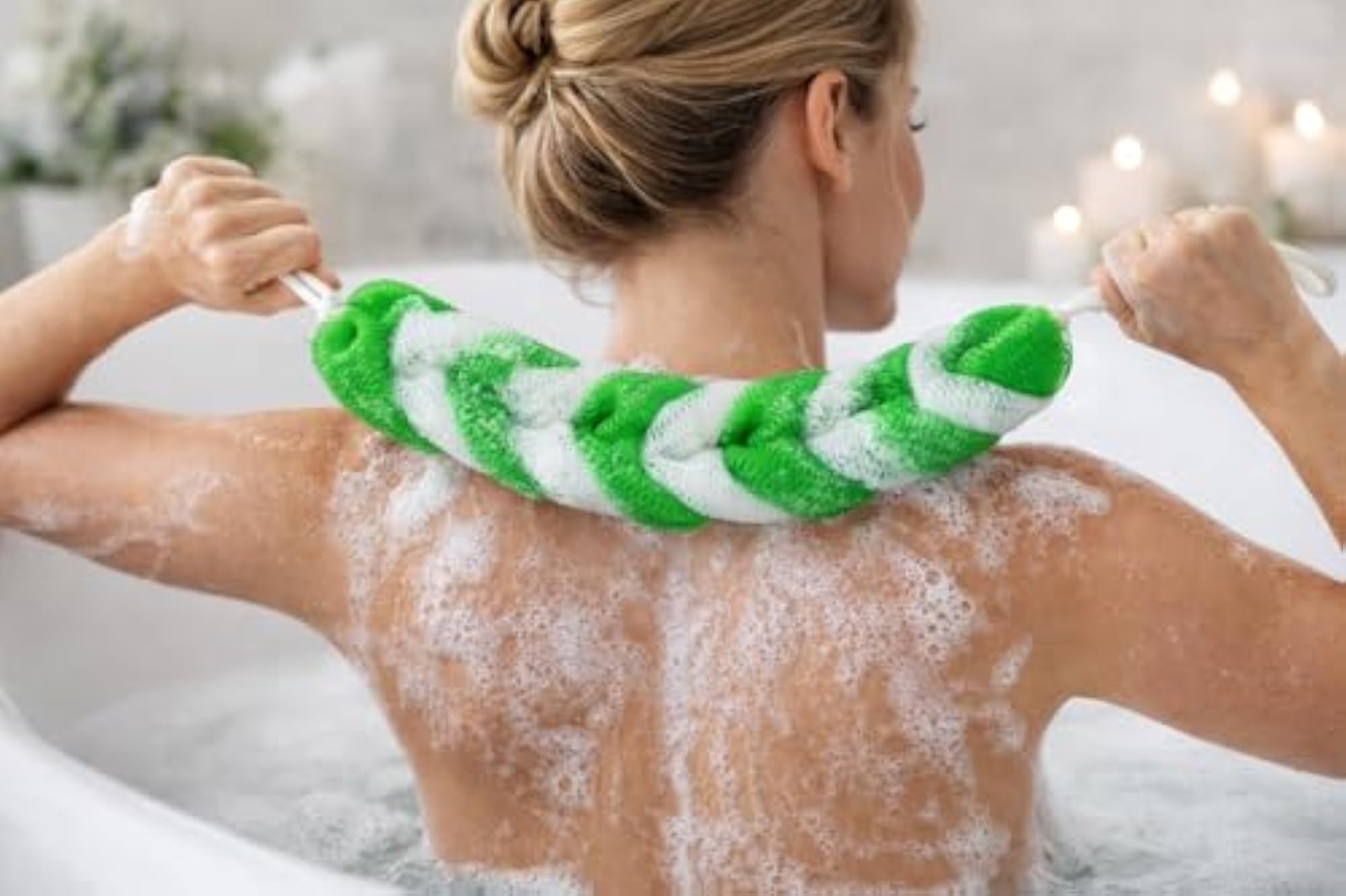 Back Scrubber Loofah with Long Handle for Deep Cleansing